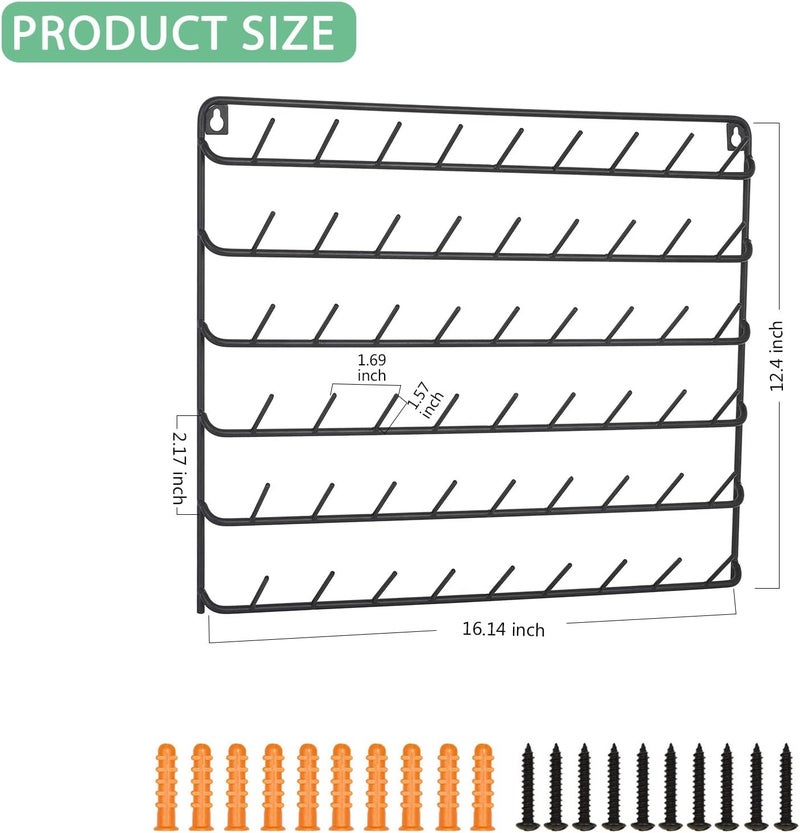 HAITRAL 4 Set of 54-Spool Sewing Thread Rack, Wall-Mounted Metal Sewing Thread Holder, Hair-braiding Organizer, Black - Image 2